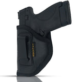 IWB Gun Holster by Houston - ECO Leather Concealed Carry Soft Material | Fits Glock 26/27/33, Shield, XDS, Taurus 709, Taurus Pro C, Walther P22, Beretta Nano, SCCY Sky.Ruger LC9