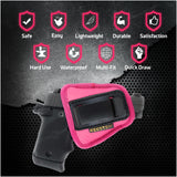 IWB and Outside Gun Holster - by Houston - Pink ECO Leather Concealed Carry Soft Material | Suede Interior for Protection | Fits: S&W Bodyguard,Taurus TCP, Sig P238, Jimenez JA, PPK 380.Ruger LCP II