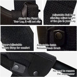 Leg Gun Holster with Suppressor Opening - Black Nylon -by Houston| Tactical | Soft and Durable Material | Suede Interior for Protection | Wrap Around Belt, Thigh Design for Men and Women, Fully Adjustable System