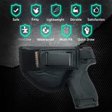 IWB Tuckable Gun Holster by Houston - ECO Leather Concealed Carry Soft Material | Fits Glock 26/27/33, Shield, XDS, Taurus 709, Taurus Pro C, Walther P22, Beretta Nano, SCCY Sky.Ruger LC9