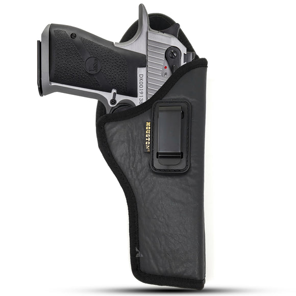 IWB Gun Holster by Houston - ECO Leather Concealed Carry Soft Material | Suede Interior for Maximum Protection | Fits: Magnum Research Dessert Eagle .50 / .50AE / .357 / .44 Caliber 6