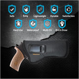 IWB Revolver Holster by Houston - ECO Leather Concealed Carry Soft | Suede Interior for Maximum Protection |Fits: Rhino Rev 60DS, 357 MAG/6" BBL (CHP 61R6)