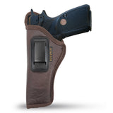 IWB Gun Holster by Houston - ECO Leather Concealed Carry Soft Material | Suede Interior for Maximum Protection | FITS 1911 45", Browning 9 mm