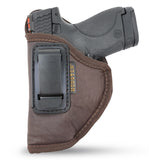 IWB Gun Holster by Houston - ECO Leather Concealed Carry Soft Material | Fits Glock 26/27/33, M&P Shield, XDS, Taurus 709, Taurus Pro C, Walther P22, Beretta Nano, SCCY Sky, Rug LC9