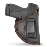 IWB Gun Holster by Houston - ECO Leather Concealed Carry Soft Material | Fits Glock 26/27/33, Shield, XDS, Taurus 709, Taurus Pro C, Walther P22, Beretta Nano, SCCY Sky, Rug LC9