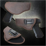 IWB Gun Holster by Houston - ECO Leather Concealed Carry Soft Material | Fits Sig P250 Sub Comp, P320 Sub Comp, 224 | FNS 9C | XD Mod. 2-3" 40 & 45 | XD9 Sub Comp | Glock 30/30S/39 | Taurus G3