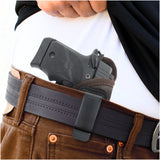 IWB ECO Leather Concealment Holster by Houston - Inside The Waist with Metal Clip FIT Glock 43 & 42, SIG P365, KAHR PM 45, MAKAROV, KELTEC PF9 / P11