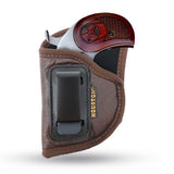 IWB Gun Holster by Houston - Brown ECO Leather Concealment Inside The Waistband with Metal Clip Compatible with Bond Arms 410 Rowdy .45 | Texas Defender .357 .38 / .45LC | Grizzly .45LC / .410, 3" Barrel