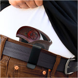 IWB Gun Holster by Houston - Brown ECO Leather Concealment Inside The Waistband with Metal Clip Compatible with Bond Arms - Roughneck - Backup - Bond Arms Century 2000 Texas Ranger Snake Slayer 3.5" Barrel