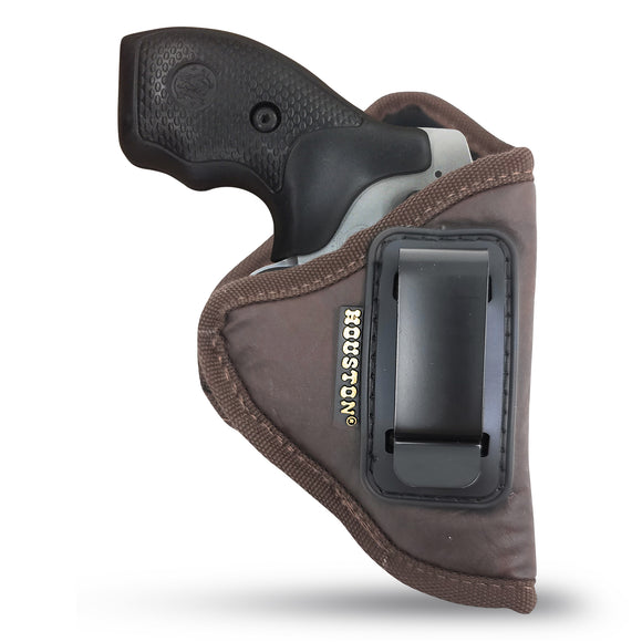 IWB Revolver Holster by Houston - ECO Leather Concealed Carry Soft Material | Suede Interior for Protection | Fits Any 38 J Frames, S&W, Charter Arms, Rossi 38, Taurus,BG, LCR