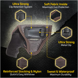 IWB Revolver Holster by Houston - ECO Leather Concealed Carry Soft Material | Suede Interior for Protection | Fits: Any 38 J Frames with 6 & 7 Shots and 2 1/2 Barrel | S&W Revolvers | Charter Arms | Rossi 38 | Taurus BG LCR - Brown Color