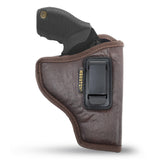 IWB Revolver Holster by Houston - ECO Leather Concealed Carry Soft | Suede Interior for Maximum Protection | FITS: Revolvers K, L, M & N Frames | Taurus Judge | 5 & 6 Shots | 2.5" to 3" Barrel
