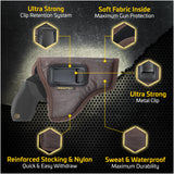 IWB Revolver Holster by Houston - ECO Leather Concealed Carry Soft | Suede Interior for Maximum Protection | FITS: Revolvers K, L, M & N Frames | Taurus Judge | 5 & 6 Shots | 2.5" to 3" Barrel