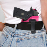 IWB Gun Holster by Houston - Pink ECO Leather Concealed Carry Soft Material | FITS Glock 17/21, H &K,Beretta 92 FS,XDM,Ruger 45 BERSA PRO,PX4,FNX 45,FNH 45,HI Point 9/40/45 MM (Left)