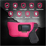 Pink IWB Gun Holster by Houston - ECO Leather Concealed Carry Soft Material | FITS Most Full Sizes, Like XDM, Glock 17/19/21, 92 FS (with Laser) (CHPK-57BL)