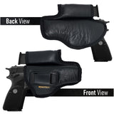 IWB Gun Holster with Mag Pouch by Houston - ECO Leather Concealed Carry Soft Material | FITS 1911 5", Browning 9 mm