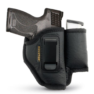 IWB Gun Holster by Houston - ECO Leather Concealed Carry Soft Material | Compatible with Glock 26 / 27 / 33, SHIELD 45, XD-S 45, TAURUS G3C Taurus PT 111 / G2C, XD 9 MOD 2.0, RUGER SR9 C, SIG P 365w / lima laser 365, SHIELD PLUS 9 mm