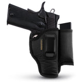 IWB Gun Holster with Mag Pouch by Houston - ECO Leather Concealed Carry Soft Material | FITS 1911 5" & 4" Barrel, Browning 9 mm