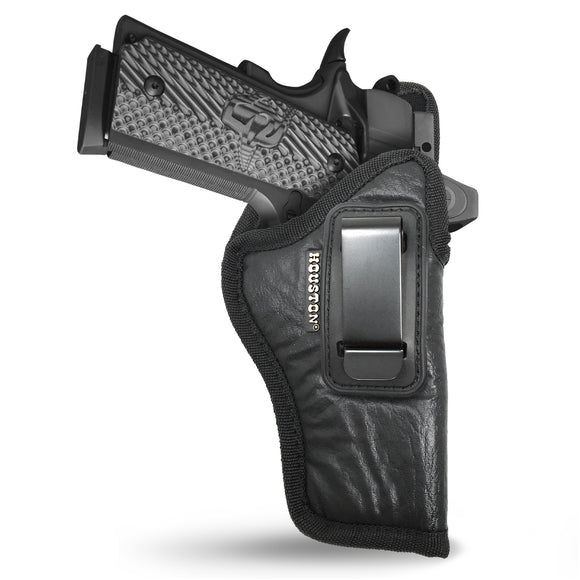 IWB Optical Gun Holster by Houston - ECO Leather Concealed Carry Soft Material | Suede Interior for Maximum Protection | FITS 1911 4