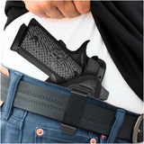 IWB Optical Gun Holster by Houston - ECO Leather Concealed Carry Soft Material | Fits Sig P250 Sub Comp, P320 Sub Comp, 224 | FNS 9C | XD Mod. 2-3" 40 & 45 | XD9 Sub Comp | Glock 30/30S/39