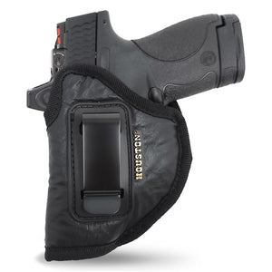 IWB Optical Gun Holster by Houston - ECO Leather Concealed Carry Soft Material | Fits Glock 26/27/33, Shield, XDS, Taurus 709, Taurus Pro C, Walther P22, Beretta Nano, SCCY Sky.Ruger LC9