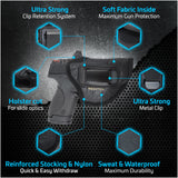 IWB Optical Gun Holster by Houston - ECO Leather Concealed Carry Soft Material | Fits Glck 26/27/33, Shield, XDS, Taurus 709, Taurus Pro C, Walther P22, Beretta Nano, SCCY Sky.Rug LC9