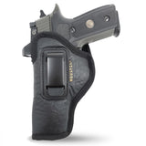 IWB Optical Gun Holster by Houston - ECO Leather Concealed Carry Soft Material | FITS Beretta 92FS | FN 5.7 | Canik TP9 SFX | RGR 57 | SIG P320 X5 | Beretta APX Target | Glock 34 35 41