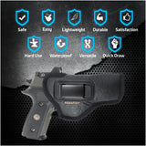 IWB Optical Gun Holster by Houston - ECO Leather Concealed Carry Soft Material | FITS Glock 17/21, H &K,Beretta 92 FS,XDM,Ruger 45 BERSA PRO,PX4,FNX 45,FNH 45,HI Point 9/40/45 MM