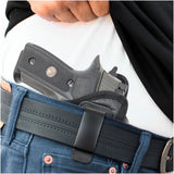 ECO Leather Optical Concealment Holster Inside The Waist with Metal Clip by Houston FIT Most Full Sizes, Like XDM, Glock 17/19/21, 92 FS (with Laser)