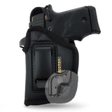 ECO Leather Optical Concealment Holster Inside The Waist with Metal Clip by Houston FIT Glock 42 / 43 / 43X, SIG P365 / P938, Kahr PM9 40 / 45 Kel-Tec PF9 / P11 W / Compact Laser