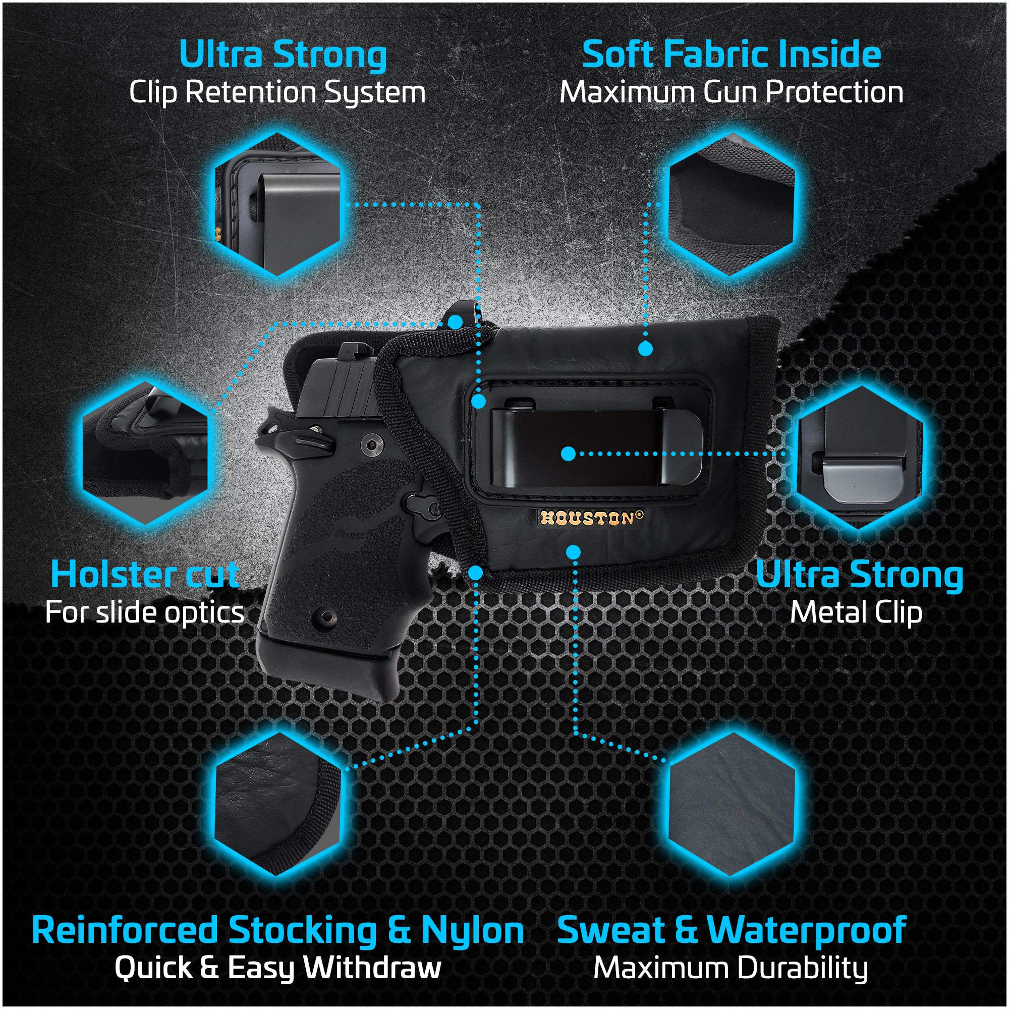 ECO Leather Concealment Holster Inside The Waist With Metal Clip FIT G 43 42 Sig P365 Kahr Pm 45 Makarov Keltec Pf9 P11