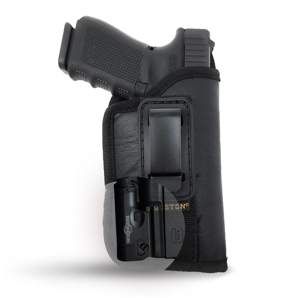 IWB Revolver Holster by Houston - Tuckable ECO Leather Concealed Carry Soft Material | Suede Interior | Fits: Most MIDSIZES & Compact 9/40/45 with Laser