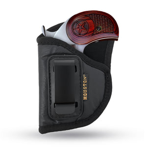 IWB Gun Holster by Houston - ECO Leather Concealment Inside The Waistband with Metal Clip Compatible with Bond Arms 410 Rowdy .45 | Texas Defender .357 .38 / .45LC | Grizzly .45LC / .410, 3" Barrel