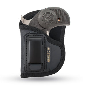 IWB Gun Holster by Houston - ECO Leather Concealment Inside The Waistband with Metal Clip Compatible with Bond Arms | Roughneck | Backup | Texas Defender 1 .410 / 357 / 38 / .9 / .45, 2.5 Barrel