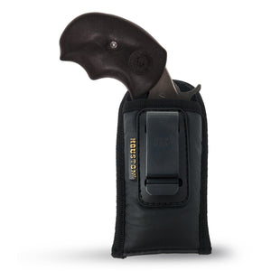 IWB North American Arms Mini Revolvers Holster by Houston - ECO Leather Concealed Carry Soft Material | Suede Interior for Protection | Fits: Black Widow .22 Mag (Ambidextrous)