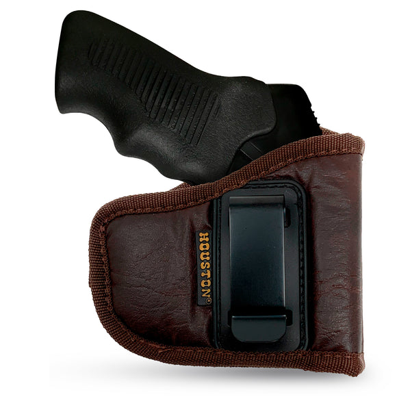 IWB S333 Thunderstruck Gun Holster - Revolver 22 WMR by Houston - ECO Leather Concealed Carry Soft Material | Suede Interior for Protection | Fits: S333 Thunderstruck .22 WMR Brown