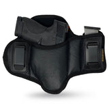 Tactical Pancake Gun Holster Houston - ECO Leather Concealed Carry Soft Material | Suede Interior for Protection | IWB | with Mag Pouch | Fit: Glock 19 23 32 26 27 33 30 | M&P Shield, Taurus PT111