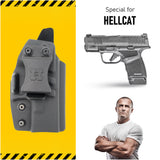 Concealed Carry Iwb Kydex Holster by Houston | Lined Inside for Strong Retention and Maximum Protection | Reinforced Plastic Clip | Lightweight Durable | for Springfield Hellcat