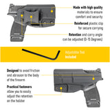 Concealed Carry Iwb Kydex Holster by Houston | Lined Inside for Strong Retention and Maximum Protection | Reinforced Plastic Clip | Lightweight Durable | for Springfield Hellcat