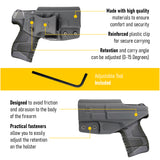 Concealed Carry Iwb Kydex Holster by Houston | Lined Inside for Strong Retention and Maximum Protection | Reinforced Plastic Clip | Lightweight Durable | for MOSSBERG MC1s