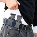 Houston Gun Holsters Double Kydex Magazine Pouch Case Concealment Tactical | Multi Use Holster Belt Loop for Pistol | Double Mag Case Pouch | Fits Double Mag Double Stack Glock .45