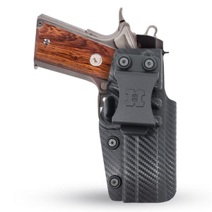 Concealed Carry Iwb Kydex Holster - by Houston | Lined Inside for Strong Retention and Protection | Reinforced Plastic Clip | Lightweight | Fits 1911 4"