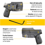 Concealed Carry Iwb Kydex Holster - by Houston | Lined Inside for Strong Retention and Maximum Protection | Reinforced Plastic Clip | Lightweight Durable | for Kahr cm 45