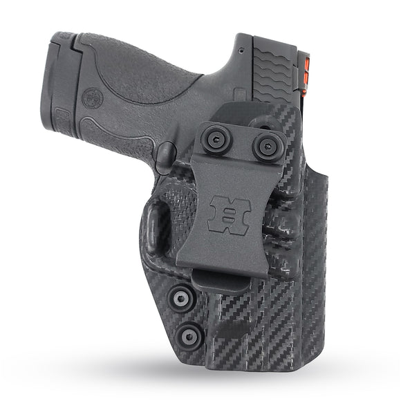 Concealed Carry Iwb Kydex Holster - by Houston | Lined Inside for Strong Retention and Protection | Reinforced Plastic Clip | Lightweight | Fits S&W M&P Shield 9mm .40 Cal