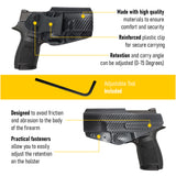 Concealed Carry Iwb Kydex Holster - by Houston | Lined Inside for Strong Retention and Maximum Protection | Reinforced Plastic Clip | Carbon Fiber | Lightweight Durable | for SIG P250