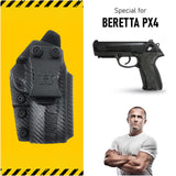 Concealed Carry Iwb Kydex Holster - by Houston | Lined Inside for Strong Retention and Maximum Protection | Reinforced Plastic Clip | Carbon Fiber | Lightweight Durable | for Beretta PX4