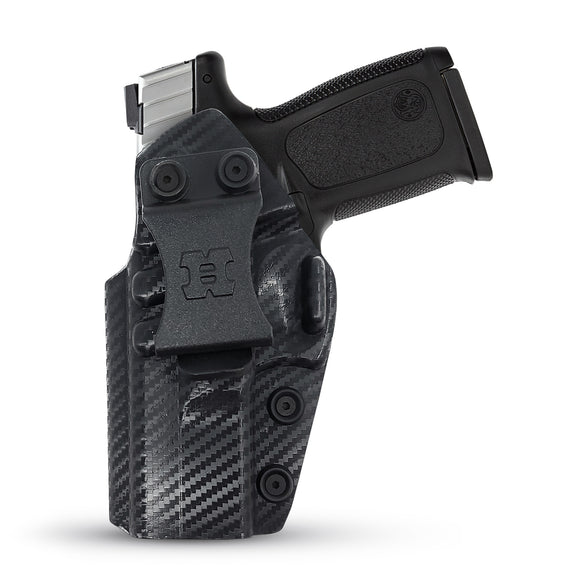 Concealed Carry Iwb Kydex Holster - by Houston | Lined Inside for Strong Retention and Maximum Protection | Reinforced Plastic Clip | Carbon Fiber | Lightweight Durable | for RGR SR 9/40