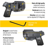 Concealed Carry Iwb Kydex Holster - by Houston | Lined Inside for Strong Retention and Maximum Protection | Reinforced Plastic Clip | Carbon Fiber | Lightweight Durable | for RGR SR 9/40 Compact
