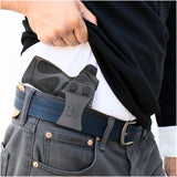 Concealed Carry Iwb Kydex Holster - by Houston | Lined Inside for Strong Retention and Protection | Reinforced Plastic Clip | Lightweight | Fit Taurus PT111 G2, G3 Compact (Carbon Fiber)