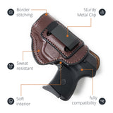 Leather Inside The Waistband Holster  For Pistol Ruger LCP